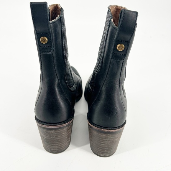 UGG Camden Chelsea ankle black stacked heel leather boots size 8.5 - Picture 3 of 7